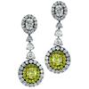 2.48ct.tw. White And Fancy Yellow Diamond Earrings 14KTT DKE001197